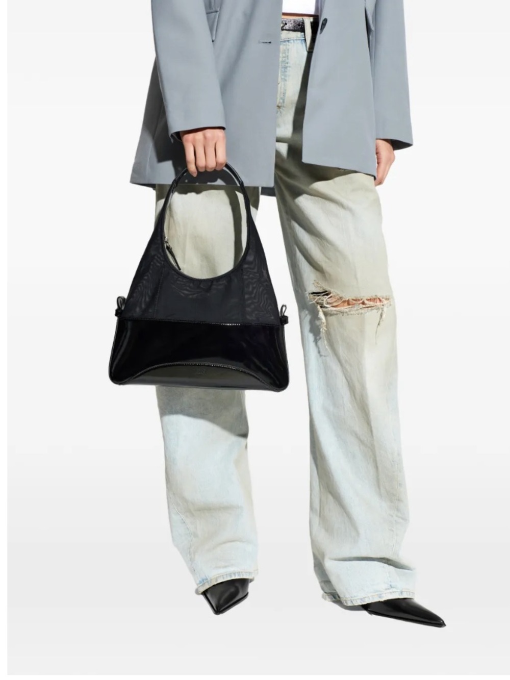 IRO Black Leather Shoulder Bag